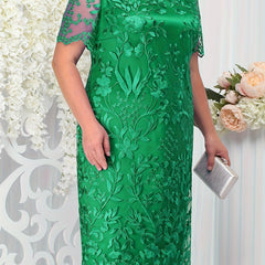 Women's Lace Sleeve Knee Length Dress