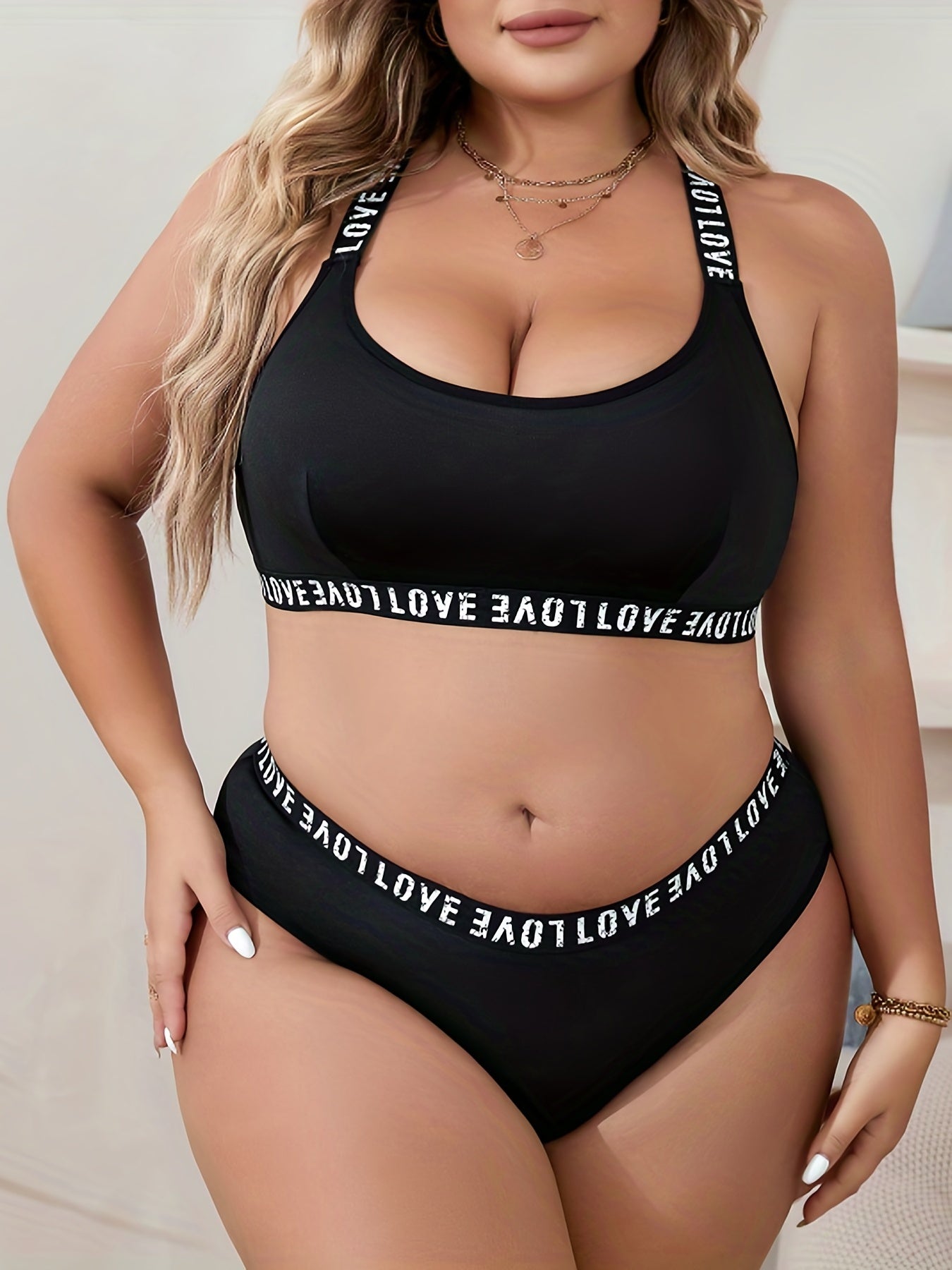Sports Lingerie Set Halter Neck Cut Out Bra & Underwear Sexy Two Piece