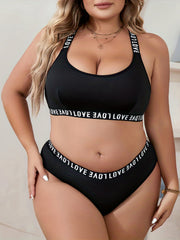 Sports Lingerie Set Halter Neck Cut Out Bra & Underwear Sexy Two Piece