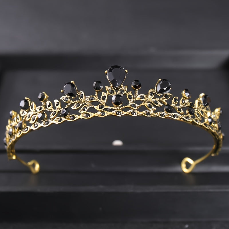 Rose Golden Crystal Crown Tiara Hair Accessories