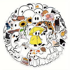 50pcs Small Ghost Stickers Waterproof for Car Guitar Skateboard Phone Laptop