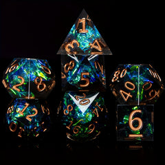 7pcs Resin Sided Dice Board Game Set, Sharp Resin Playing Game Dice