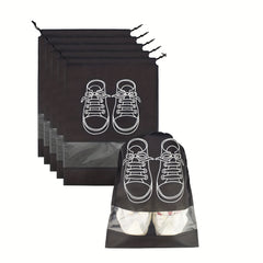 5pcs Travel Shoe Bag Large Transparent Drawstring Bag