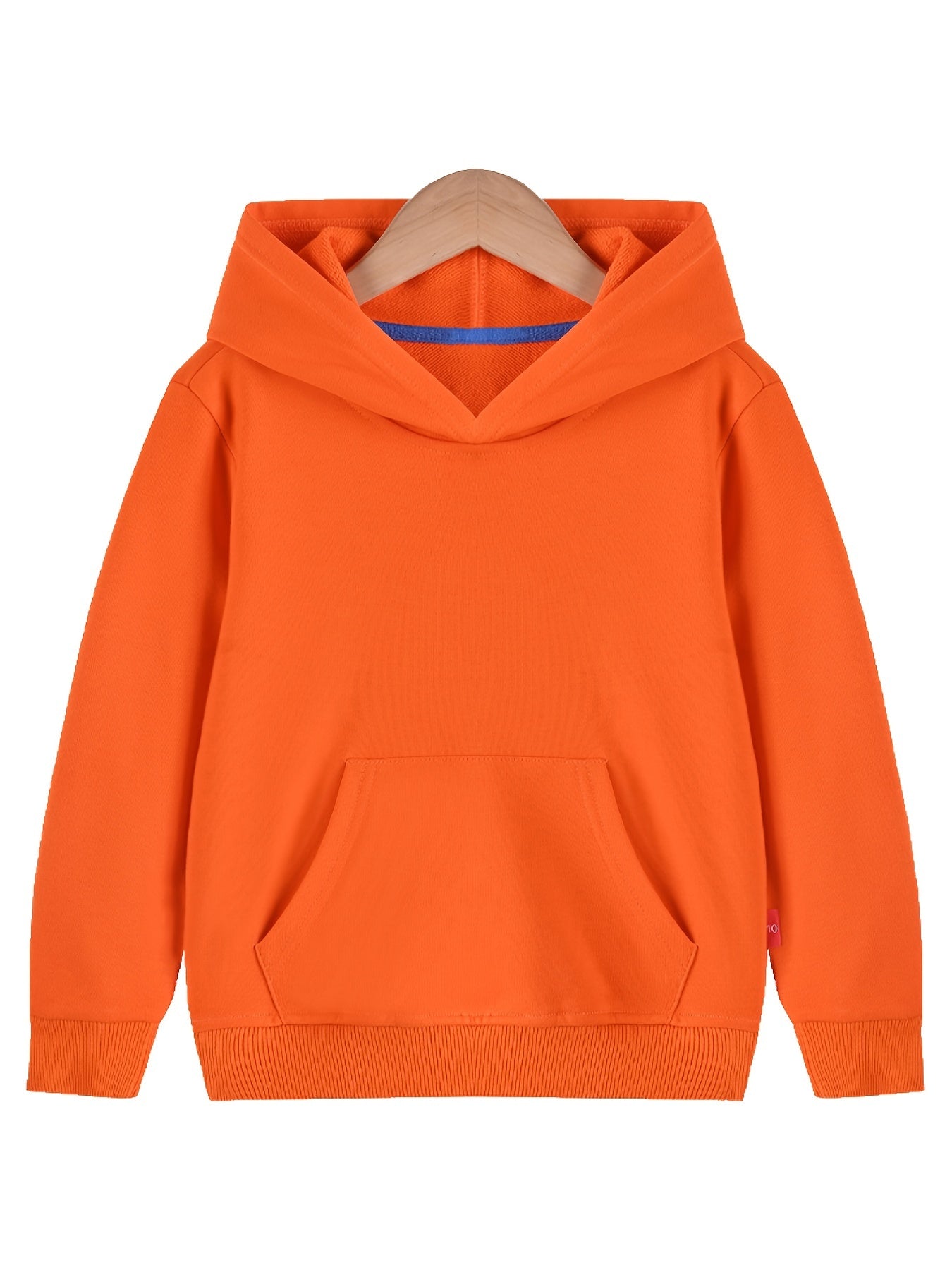 Boys Casual Solid Pullover Hoodie Long Sleeve Sweatshirt