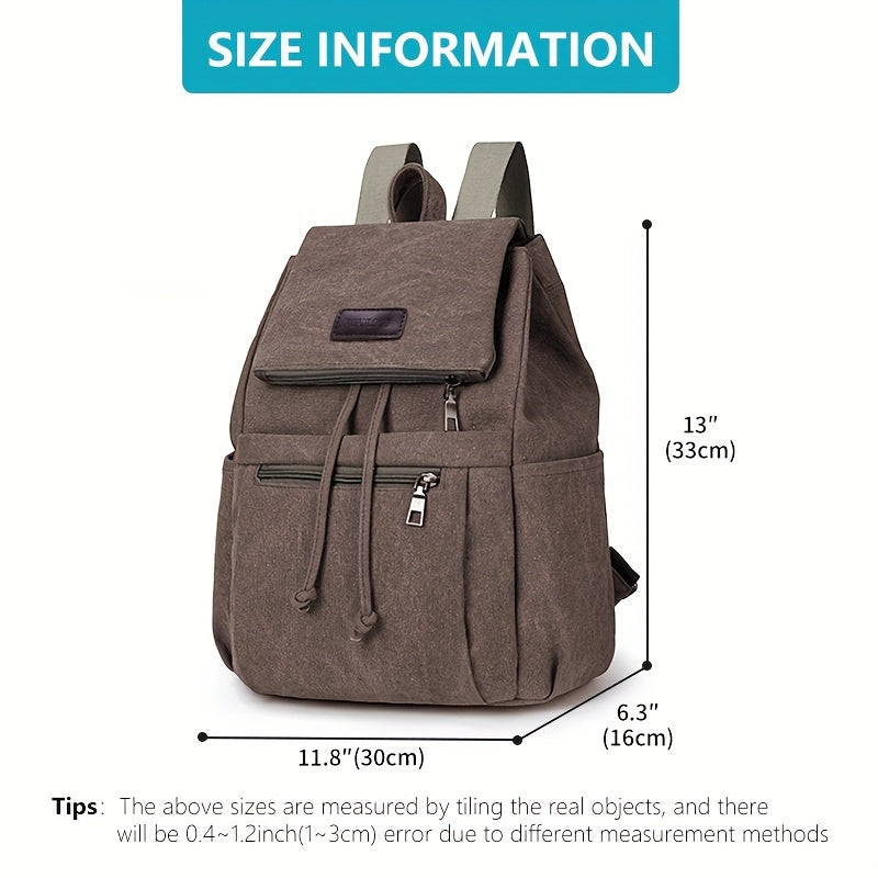Large Capacity Canvas Backpack for Travel Lightweight Outdoor Camping Hiking