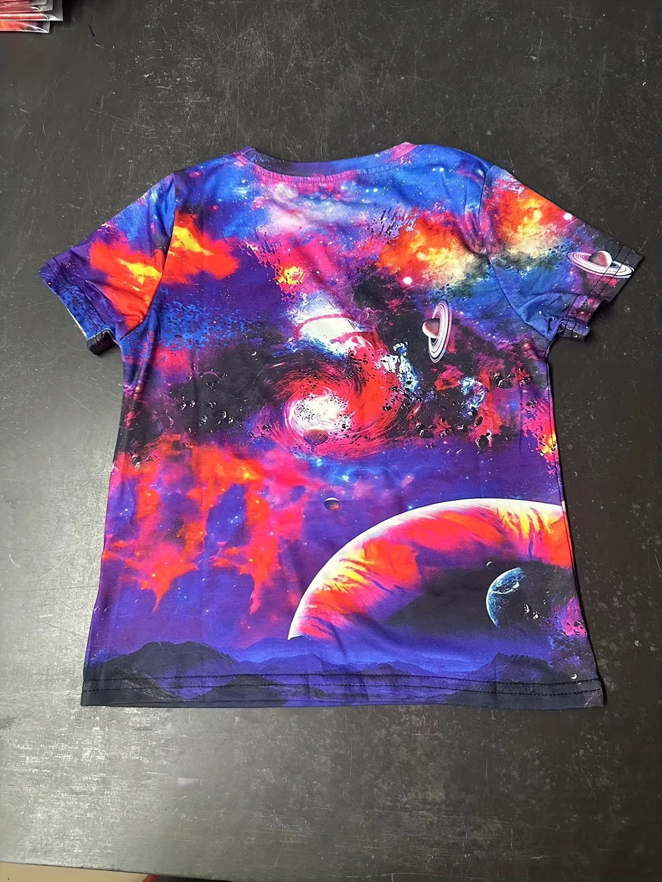 Galaxy Graphic T-shirt 3D Print Crew Neck Tee Top Men's Clothing