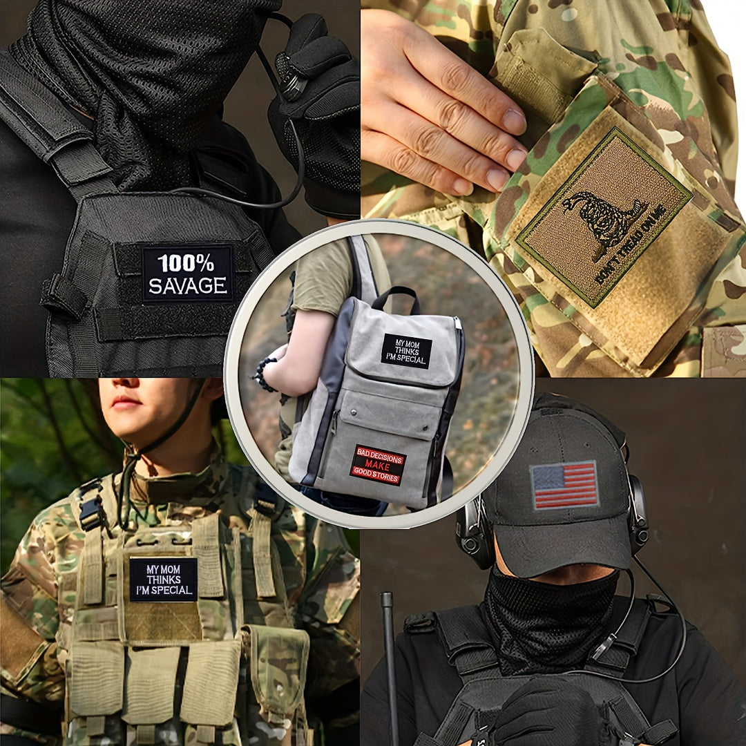 20pcs Random Funny Morale Patches Embroidery Patch Set for Caps Bags Backpacks