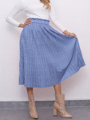 Polka Dots Pleated Skirt Casual Paper Bag Waist Skirt