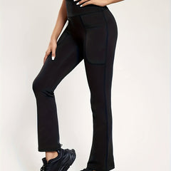Solid Splicing Leggings Sports Fitness Yoga High Waist Trousers