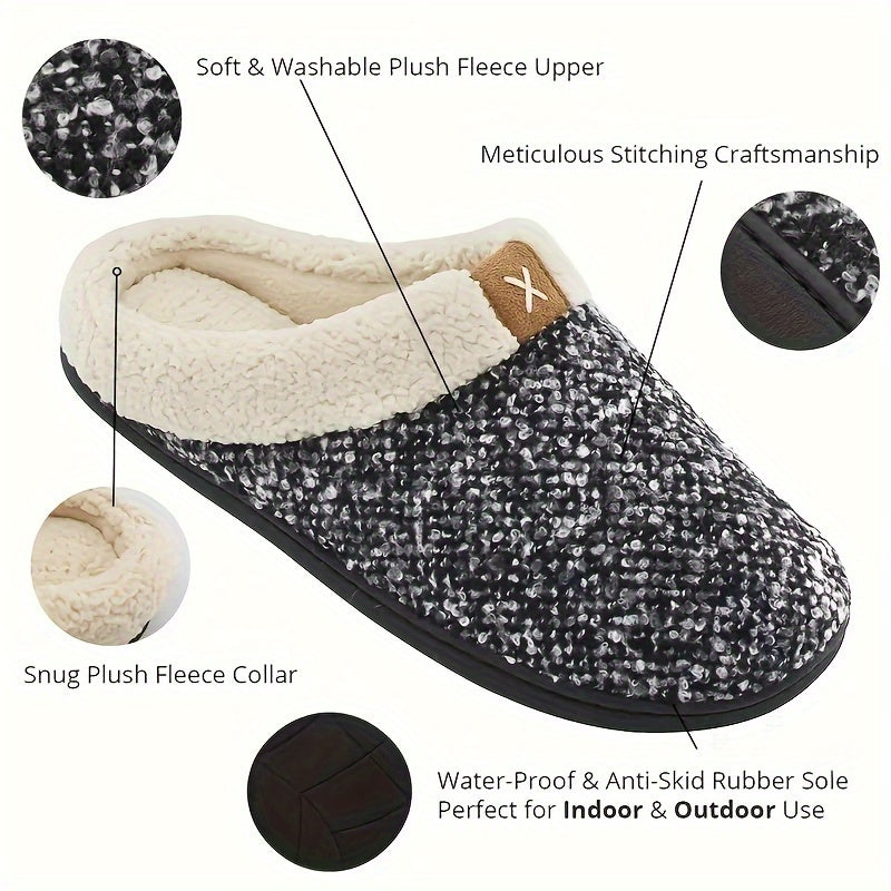 Men's Cozy Plush Slippers Comfy Warm Home Shoes for Winter