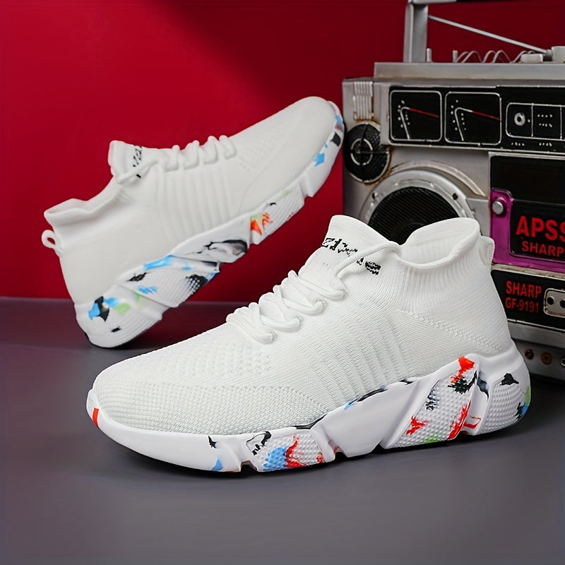 Men's Lace up Running Shoes Anti skid Platform Sneakers