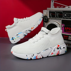 Men's Lace up Running Shoes Anti skid Platform Sneakers