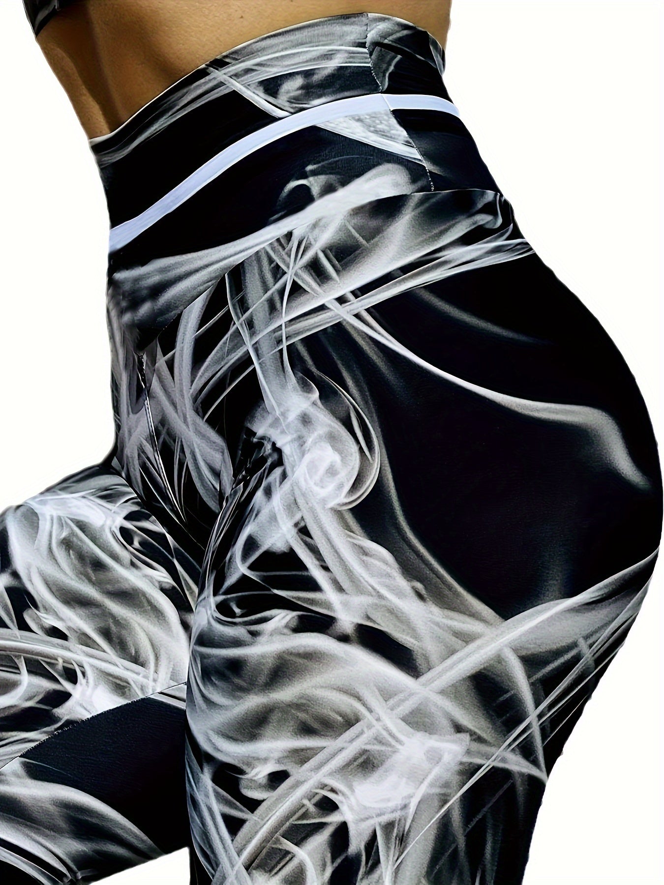 Abstract Printed Yoga Pants Slim Fit High Waist Leggings Women's Activewear