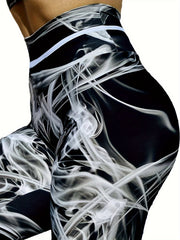 Abstract Printed Yoga Pants Slim Fit High Waist Leggings Women's Activewear