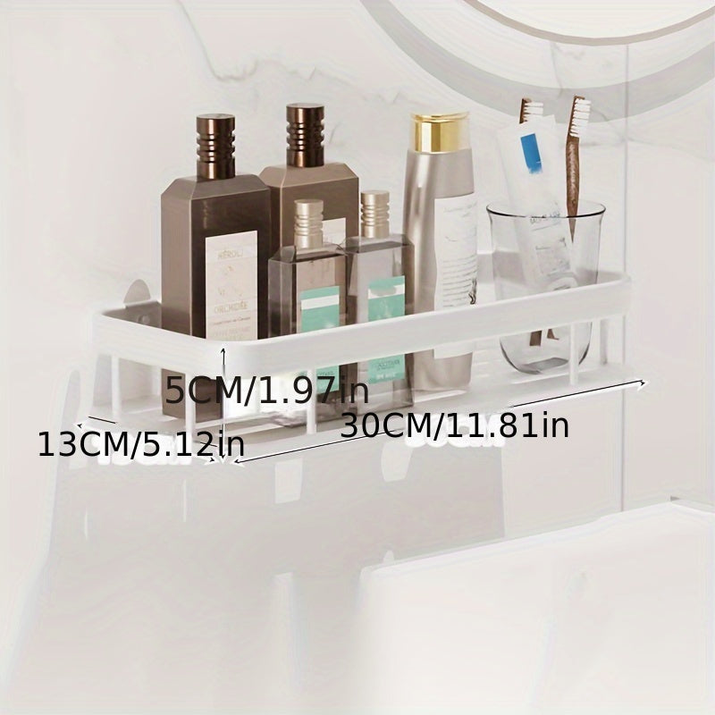 Home Storage Rack Aluminum Square Basket Wall-mounted Shelf for Bathroom Wash