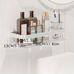 Home Storage Rack Aluminum Square Basket Wall-mounted Shelf for Bathroom Wash