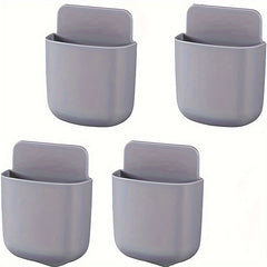 4Pcs Wall Mounted Remote Control Holder Pen Bedside Table Storage Box