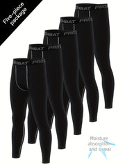 Men's High Stretch Leggings Quick-Drying Sports Compression Pants