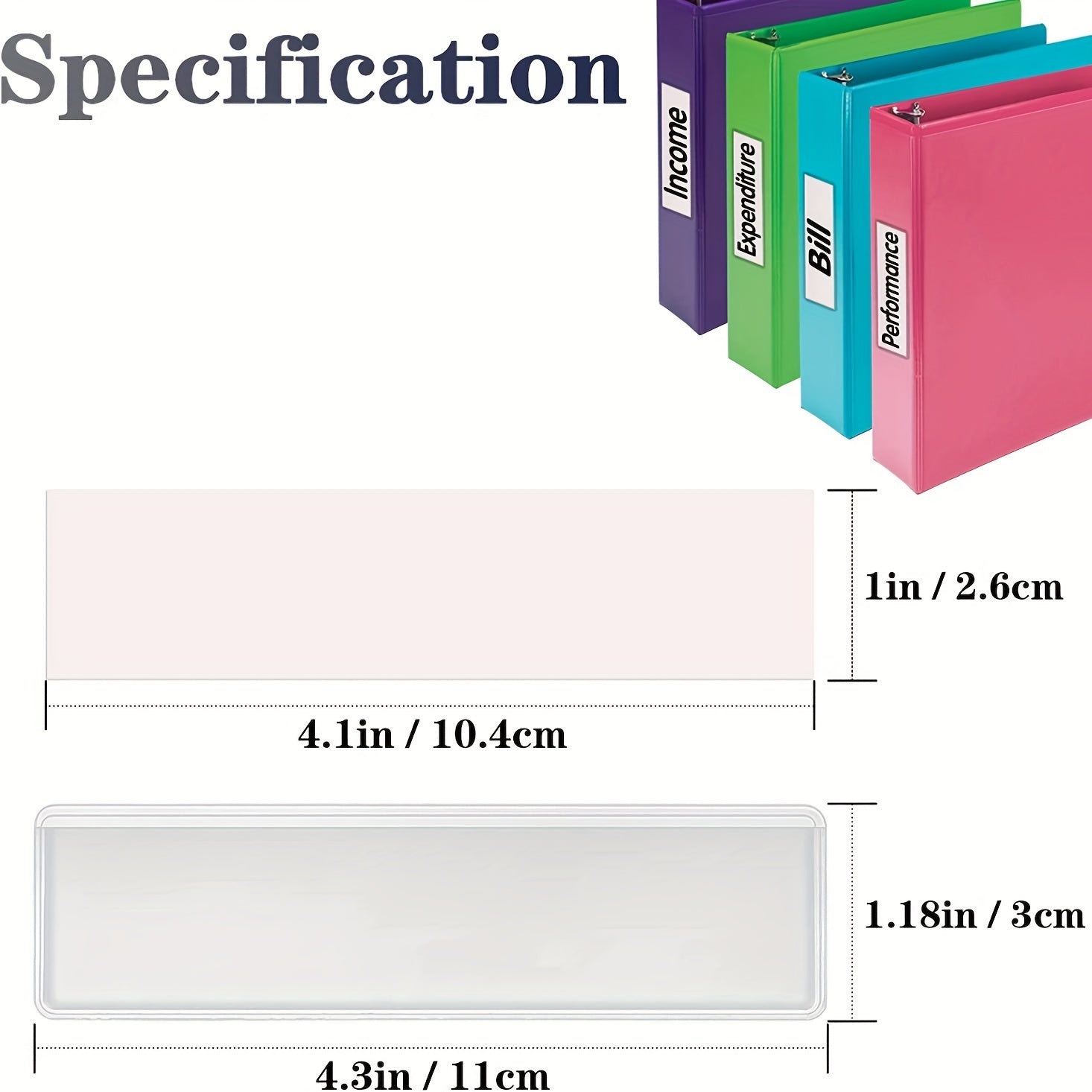 32pc Adhesive Label Holder for Shelves, Mailboxes, Kitchens - 10.92x3.05cm