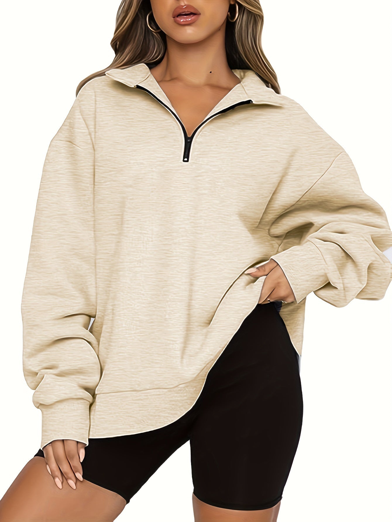 Casual Quarter Zip Sweatshirt for Women