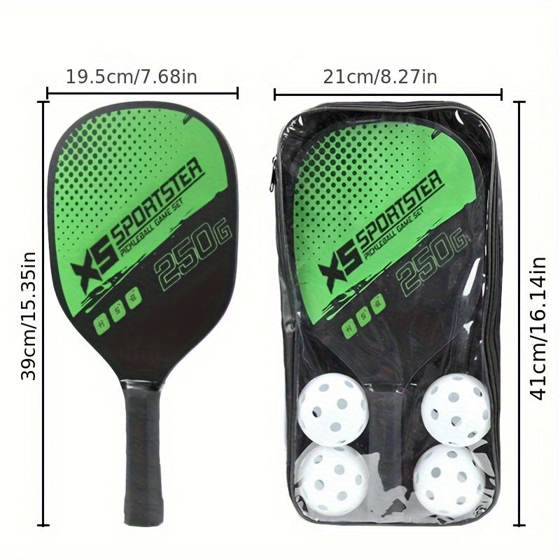 Wooden Pickleball Racket Set with Balls for Outdoor Sports