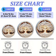 Tree of Life Wooden Puzzle 3D Visual Effect Flat Puzzle with Tree Mixed Colors