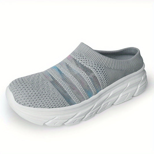 Women's Knitted Platform Loafers Slip On Sports Shoes