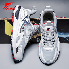 Men's Chunky Lace-up Sneakers Breathable Athletic Shoes