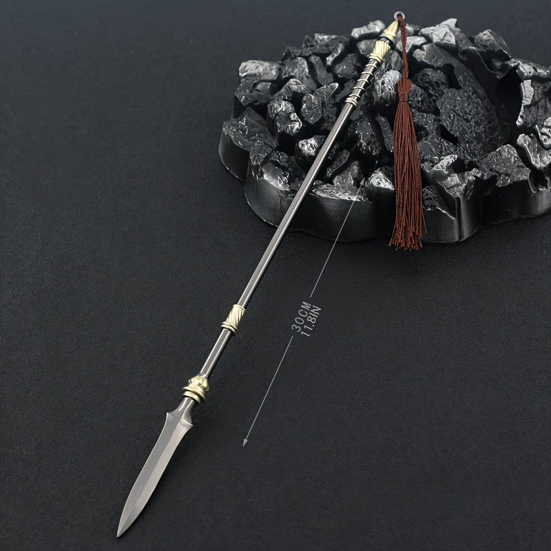 Mini Lance Halberd Spear Pendant Key Chain Weapon Model Toy Pendant