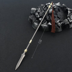 Mini Lance Halberd Spear Pendant Key Chain Weapon Model Toy Pendant