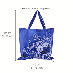 Floral Printed Reusable Grocery Bags Folding Supermarket Shopping Bag
