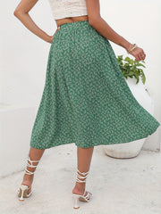 Floral Print High Waist Skirt for Resort Wear