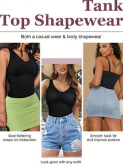 Lace Shaping Cami Tops V Neck Tummy Control Top