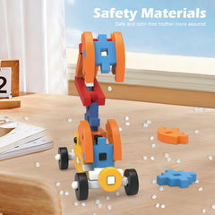 28pc Excavator Building Blocks Set for Kids, Durable ABS Material