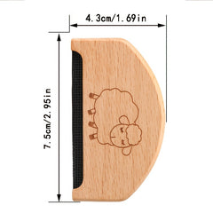 Portable Wooden Lint Remover Fuzz Shaver Cashmere Comb Double Sided Travel Brush