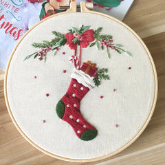 DIY Christmas Theme Embroidery Kit Hand Art Craft Decoration Gift