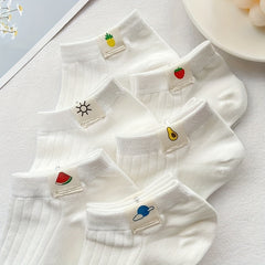 7 Pairs Fruit Pattern Socks Low Cut Ankle Socks Women's Stockings