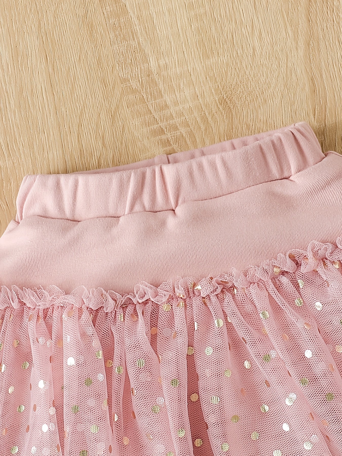 Girls Footless Leggings With Mesh Tutu Ruffle Skirt