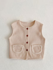 Toddler Knit Sweater Vest Sleeveless Cardigan Top