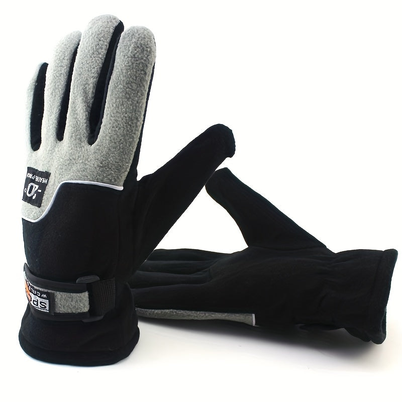 Fleece Gloves Full Finger Autumn Winter Warm Outdoor Cycling Long Finger Gloves