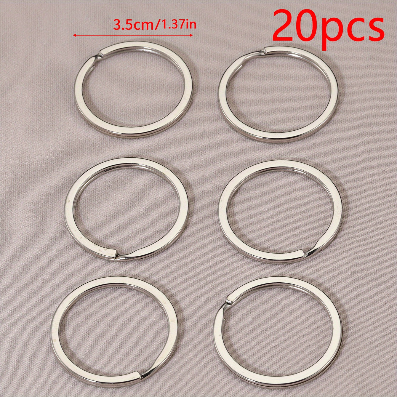 20pcs Stainless Steel Key Rings for Keychain DIY 20-35mm