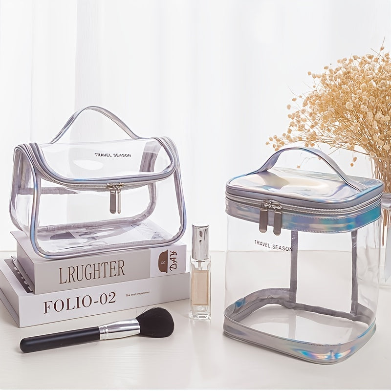 Transparent Waterproof Cosmetic Wash Bag Foldable Large Capacity Wash Bag