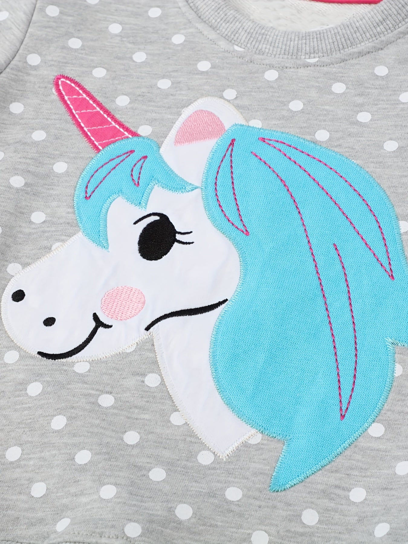 Girls Unicorn Crew Neck Sweatshirts for Sports Casual Outfit