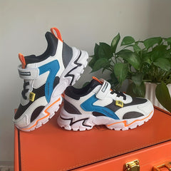 Kids Block Hook And Loop Sneakers with Letters Decoration
