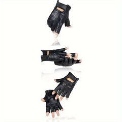 Men's Leather Half Finger Gloves for Sports Motorcycle