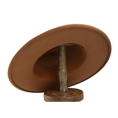 Western Mens Tweed Cowboy Hat Metal Buckle Autumn Winter Wool Retro Knight