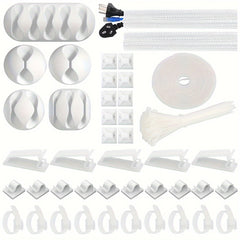 153pcs Cable Management Kit 2 Cable Sleeves 20 Cable Clips 20 Zip Tie Mounts