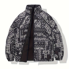 Men's Double Sided Paisley Pattern Coat for Winter