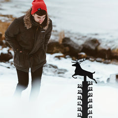 Metal Deer Snow Gauge Reindeer Garden Stake Christmas Elk Snow Measuring Ruler