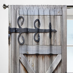 2pcs Vintage Door Curtains Retro Wooden Door Polyester Fiber Waterproof Material